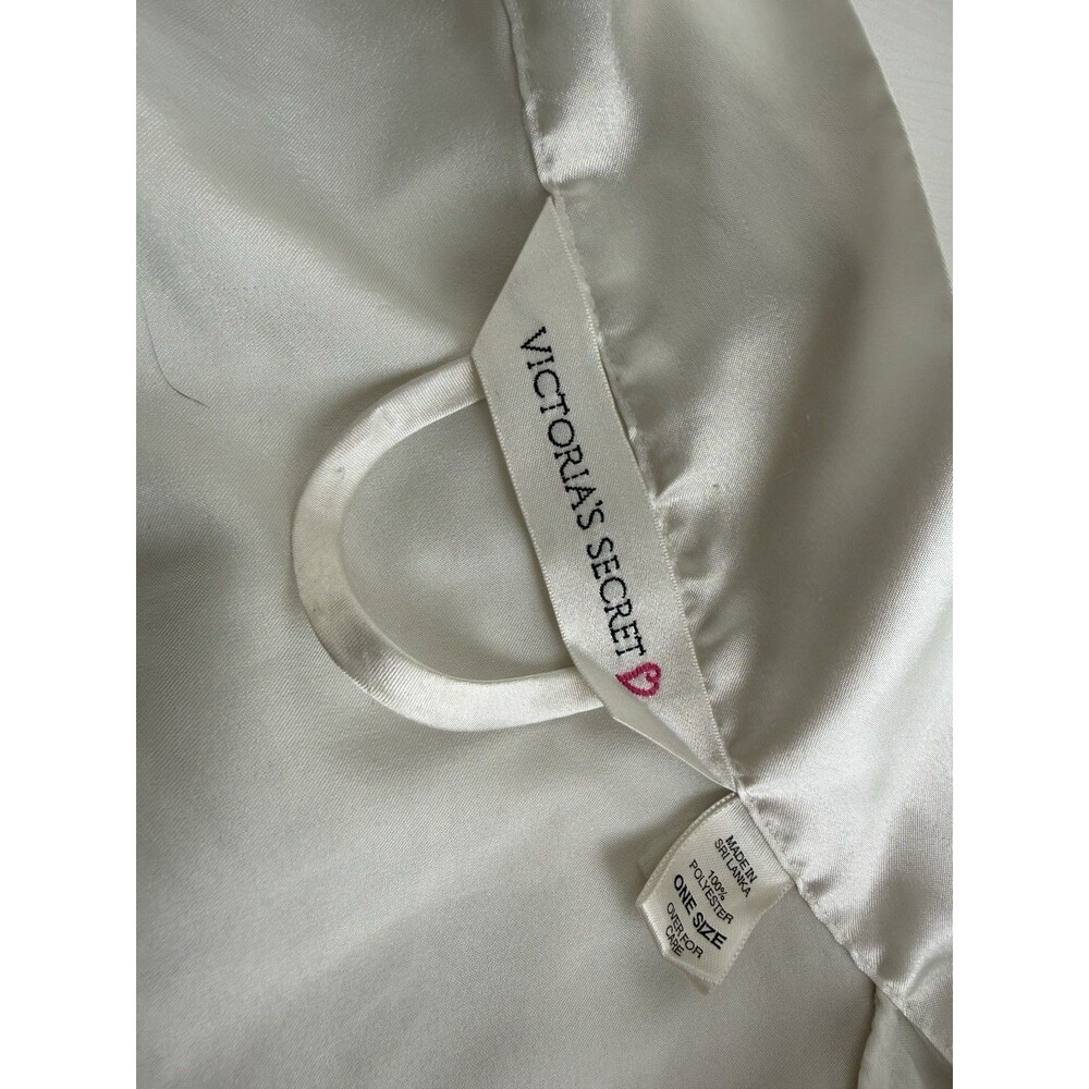✿ Victoria’s Secret White Satin Robe Kimono One Size Elegant Bridal Loungewear!!